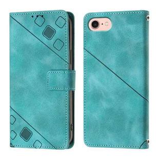 For iPhone SE 2024 Skin-feel Embossed Leather Phone Case(Green)