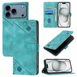 For iPhone 17 Pro Skin-feel Embossed Leather Phone Case(Green)