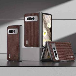 For Google Pixel Fold ABEEL Genuine Leather Luxury Series Phone Case(Coffee)