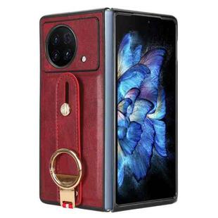 For vivo X Fold Wristband Leather Back Phone Case(Red)