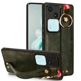 For vivo S18 5G / V23 5G Wristband Leather Back Phone Case(Green)