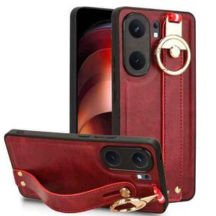 For vivo iQOO Neo9 Pro Wristband Leather Back Phone Case(Red)