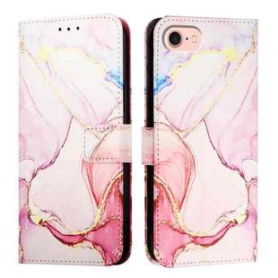For iPhone SE 2024 PT003 Marble Pattern Flip Leather Phone Case(Rose Gold LS005)