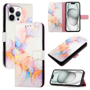 For iPhone 16 Pro Max PT003 Marble Pattern Flip Leather Phone Case(Galaxy Marble White LS004)