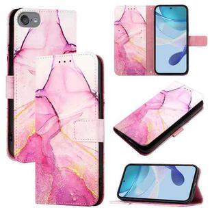 For iPod Touch 7 / 6 / 5 PT003 Marble Pattern Flip Leather Phone Case(Pink Purple Gold LS001)