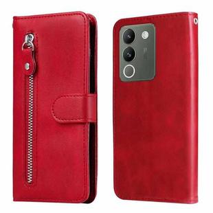 For vivo Y200 / V29e Global Fashion Calf Texture Zipper Leather Phone Case(Red)