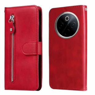 For vivo Y300 Pro Fashion Calf Texture Zipper Leather Phone Case(Red)