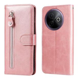 For vivo Y39 5G / Y300i Fashion Calf Texture Zipper Leather Phone Case(Rose Gold)