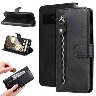 For Google Pixel 7 Pro Fashion Calf Texture Zipper Leather Phone Case(Black)