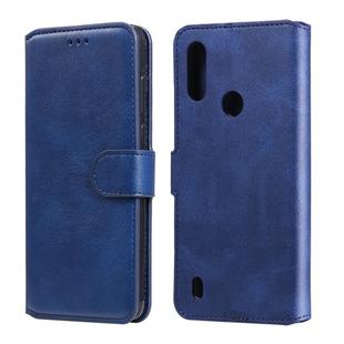 For Motorola Moto E6s Classic Calf Texture PU + TPU Horizontal Flip Leather Case, with Holder & Card Slots & Wallet(Blue)