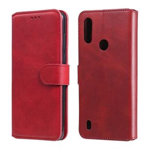 For Motorola Moto E6s Classic Calf Texture PU + TPU Horizontal Flip Leather Case, with Holder & Card Slots & Wallet(Red)