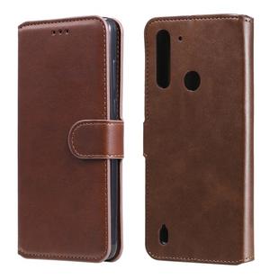 For Motorola Moto G8 Power Lite Classic Calf Texture PU + TPU Horizontal Flip Leather Case, with Holder & Card Slots & Wallet(Brown)