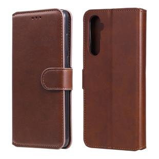 For OPPO Realme 6 Classic Calf Texture PU + TPU Horizontal Flip Leather Case, with Holder & Card Slots & Wallet(Brown)