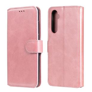 For OPPO Realme 6 Classic Calf Texture PU + TPU Horizontal Flip Leather Case, with Holder & Card Slots & Wallet(Rose Gold)