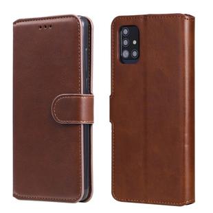 For Samsung Galaxy A51 5G Classic Calf Texture PU + TPU Horizontal Flip Leather Case, with Holder & Card Slots & Wallet(Brown)