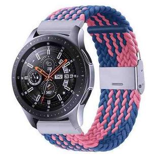 18mm Nylon Braided Metal Buckle Watch Band(Z Blue Pink)