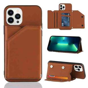 For iPhone 15 Pro Skin Feel PU + TPU + PC Back Cover Shockproof Case(Brown)