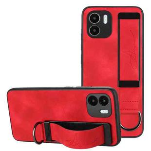 For Xiaomi Redmi A1 Wristband Holder Leather Back Phone Case(Red)