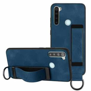 For Xiaomi Redmi Note 8 Wristband Holder Leather Back Phone Case(RoyalBlue)