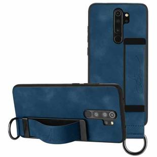 For Xiaomi Redmi Note 8 Pro Wristband Holder Leather Back Phone Case(RoyalBlue)