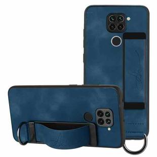 For Xiaomi Redmi Note 9 Wristband Holder Leather Back Phone Case(RoyalBlue)