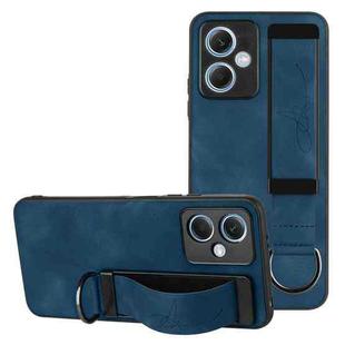 For Xiaomi Redmi Note 12 4G Global Wristband Holder Leather Back Phone Case(RoyalBlue)