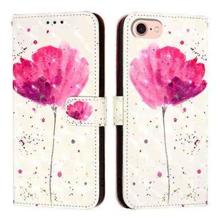 For iPhone SE 2024 3D Painting Horizontal Flip Leather Phone Case(Flower)