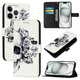 For iPhone 16 Pro Max 3D Painting Horizontal Flip Leather Phone Case(Skull)