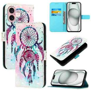For iPhone 16 3D Painting Horizontal Flip Leather Phone Case(Color Drop Wind Chimes)