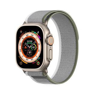 For Apple Watch SE 2022 40mm DUX DUCIS YJ Series Nylon Watch Band(Green Grey)