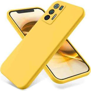 For Hisense Infinity H50S 5G Pure Color Liquid Silicone Shockproof Phone Case(Yellow)