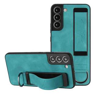 For Samsung Galaxy S21+ 5G Wristband Holder Leather Back Phone Case(Green)