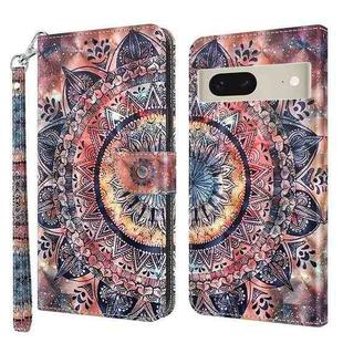 For Google Pixel 8 3D Painted Pattern Leather Phone Case(Colorful Mandala)