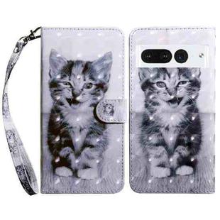 For Google Pixel 8 Pro 3D Painted Pattern Leather Phone Case(Smile Cat)