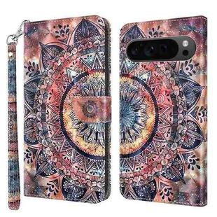 For Google Pixel 9 Pro XL 3D Painted Pattern Leather Phone Case(Colorful Mandala)