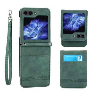 For Samsung Galaxy Z Flip5 Dierfeng Dream Line TPU + PU Leather Phone Case(Green)