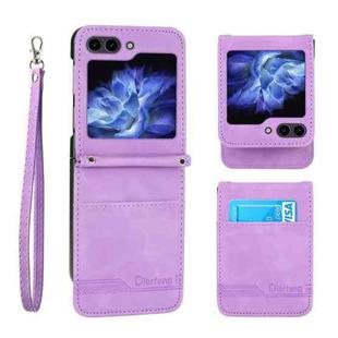 For Samsung Galaxy Z Flip5 Dierfeng Dream Line TPU + PU Leather Phone Case(Purple)