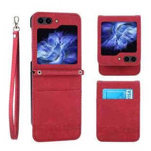 For Samsung Galaxy Z Flip5 Dierfeng Dream Line TPU + PU Leather Phone Case(Red)