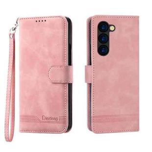 For Samsung Galaxy Z Fold5 Dierfeng Dream Line TPU + PU Leather Phone Case(Pink)