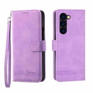 For Samsung Galaxy Z Fold6 Dierfeng Dream Line TPU + PU Leather Phone Case(Purple)