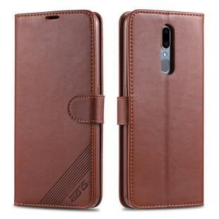 For OPPO A9 / A9x / F11 AZNS Sheepskin Texture Horizontal Flip Leather Case with Holder & Card Slots & Wallet(Brown)
