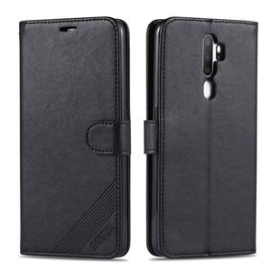 For OPPO A11x / A9(2020) AZNS Sheepskin Texture Horizontal Flip Leather Case with Holder & Card Slots & Wallet(Black)