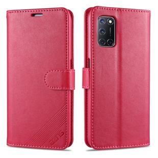 For OPPO A52 / A92 / A72 AZNS Sheepskin Texture Horizontal Flip Leather Case with Holder & Card Slots & Wallet(Red)