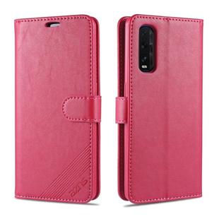 For OPPO Find X2 AZNS Sheepskin Texture Horizontal Flip Leather Case with Holder & Card Slots & Wallet(Red)