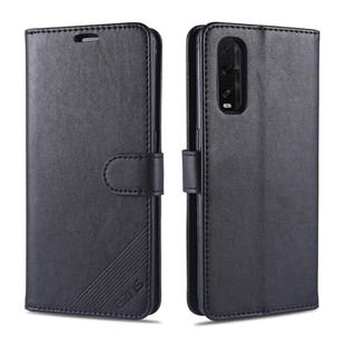 For OPPO Find X2 AZNS Sheepskin Texture Horizontal Flip Leather Case with Holder & Card Slots & Wallet(Black)