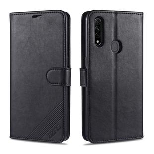 For OPPO A8 AZNS Sheepskin Texture Horizontal Flip Leather Case with Holder & Card Slots & Wallet(Black)