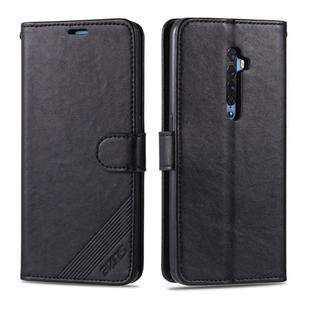 For OPPO Reno2 AZNS Sheepskin Texture Horizontal Flip Leather Case with Holder & Card Slots & Wallet(Black)