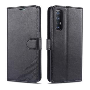 For OPPO Reno3 Pro AZNS Sheepskin Texture Horizontal Flip Leather Case with Holder & Card Slots & Wallet(Black)