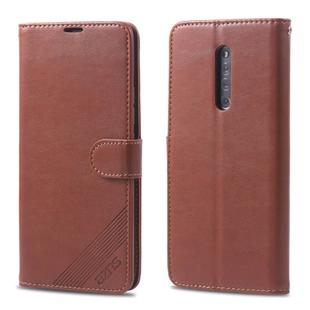 For Vivo X27 Pro AZNS Sheepskin Texture Horizontal Flip Leather Case with Holder & Card Slots & Wallet(Brown)