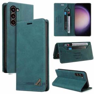 For Samsung Galaxy S24+ 5G Skin Feel Anti-theft Brush Horizontal Flip Leather Case with Holder(Blue)